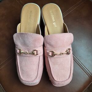 Madden Girl Pink Suede Loafers